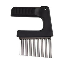 WNFJR Crinkle Cutter Knife, Potato Crinkle Fry Cut, Stainless Steel Vegetable Cutter, Multi-Purpose Kitchen Slicer