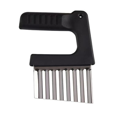 WNFJR Crinkle Cutter Knife, Potato Crinkle Fry Cut, Stainless Steel Vegetable Cutter, Multi-Purpose Kitchen Slicer