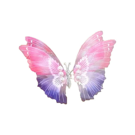 WNFJR Dazzle in Style with Our Gradient Color Butterfly Hair Clips A Magical Spirit Bow for Girls' Hair Create a Super Immortal Look with These Playful and Colorful Children's Hair Cards