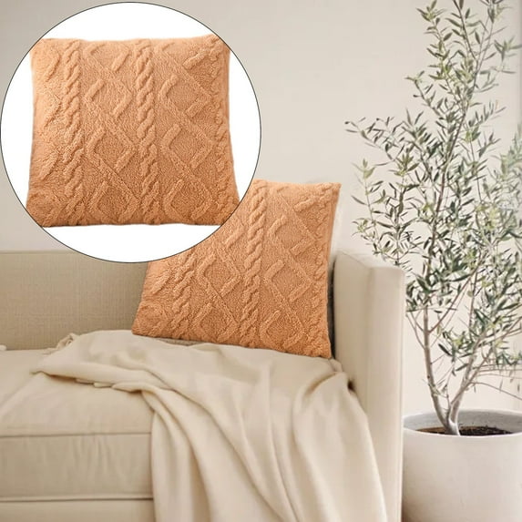 WNFJR Decorative Knit Throw Pillow Cover Chiristmas Farmhouse Sweater Square Warm Cushion Cover Pillow Cases Standard Size for Couch, Bed, Home Accent Decor
