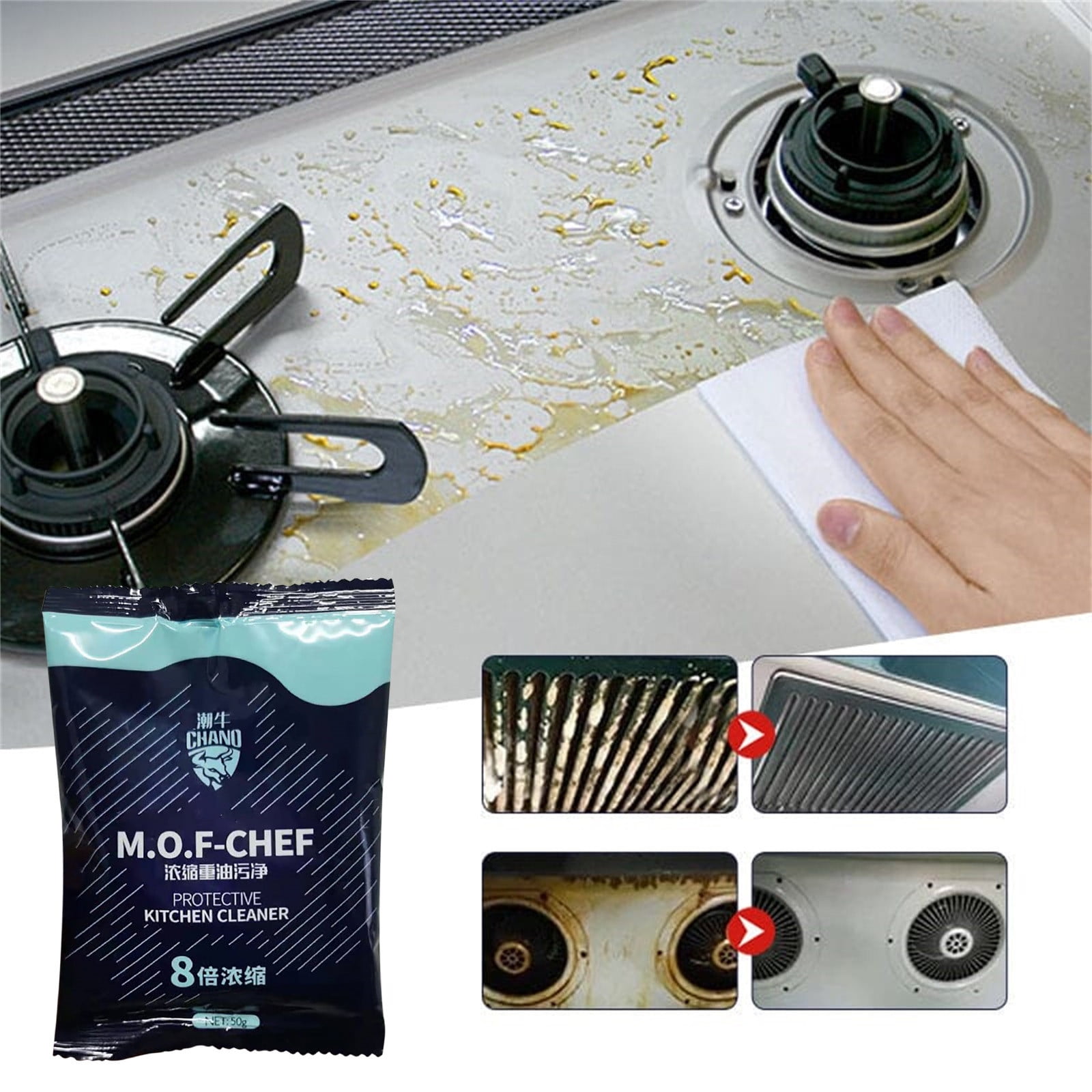 WNFJR Degreaser Cleaner for Kitchen Eliminates Grease & Stains, Prevents Fading Suitable for