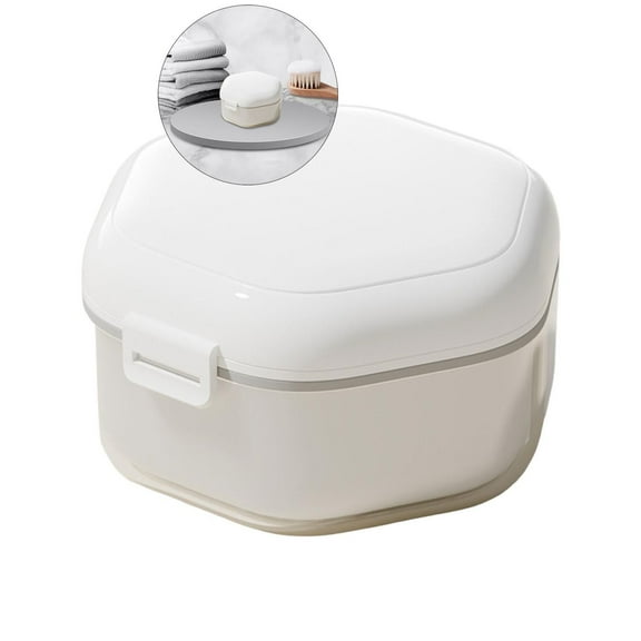 WNFJR Denture Case - Portable Leakproof False Teeth Container Denture Cup With Lid, Portable Denture Cup | Denture Bath Case, Waterproof Dentures Case, Denture Container for Home, Offices