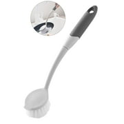 WNFJR Dish Brush with Handle, Stiff Bristles Dish Scrubber with Built-in Scraper Dish Scrub Brushes for Cleaning Dishes, Pots and Pans, Kitchen Sink
