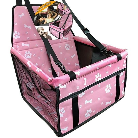 WNFJR Dog Car Seat, Doggy Car Seat with PVC Support Tube and Safety Belt, Breathable & Anti-Collapse Puppy Car Seat, Easy to Assemble, Pet Car Seats for Small and Medium Dogs