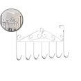 thumbnail image 1 of WNFJR Over the Door Hooks, Over the Door Hanger for Hanging, Over Door Towel Rack Coat Rack Hanger Hooks for Clothing, Anti-Rust Over Door Organizer Rack with 7 Hooks(White), 1 of 6
