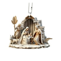 WNFJR Double-Sided Acrylic Nativity Ornament - Traditional Christmas Tree and Home Decoration