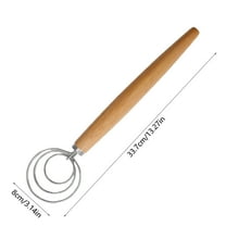 WNFJR Dough Whisk Bread Whisk Bread Mixer Stainless Steel Bread Dough Whisk with Wooden Handle Hand Mixer Whisk Baking Tools for Pizza, Cake