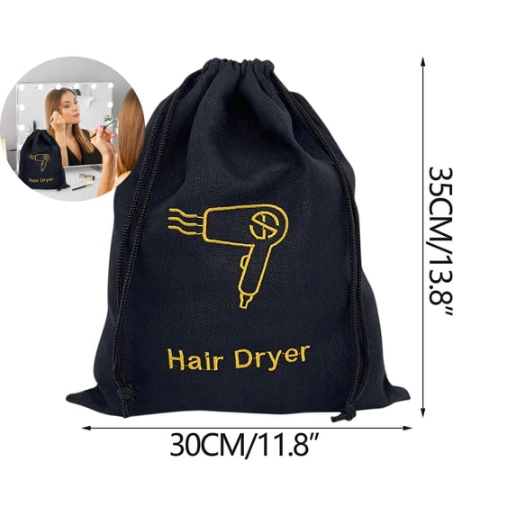 WNFJR Drawstring Storage Bags for Hair Dryer, Blow Dryer Travel Case with Drawstring Shoe Pouch, Universal Cosmetic Bag for Travel Wallet Organizer