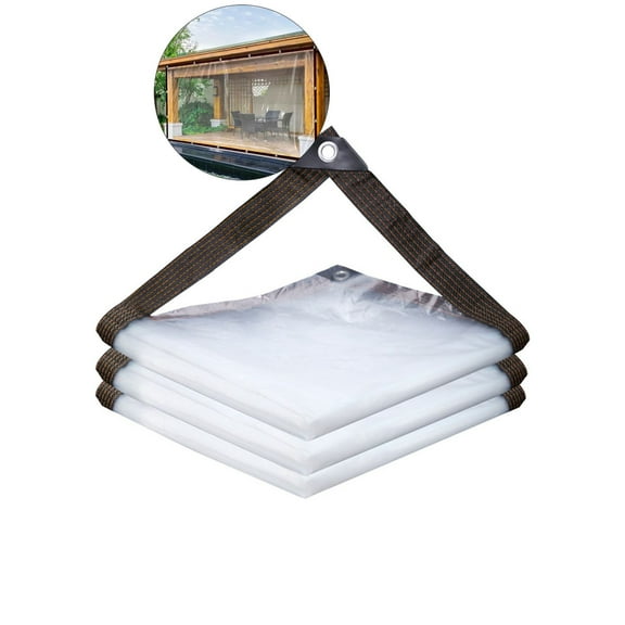 WNFJR Duty Clear Tarps for Winter - Vinyl Tarp, Thicken Transparent Waterproof Tarpaulin Insulation Shed Cloth for Covering Plant, Garden, Chicken Coop, Patio