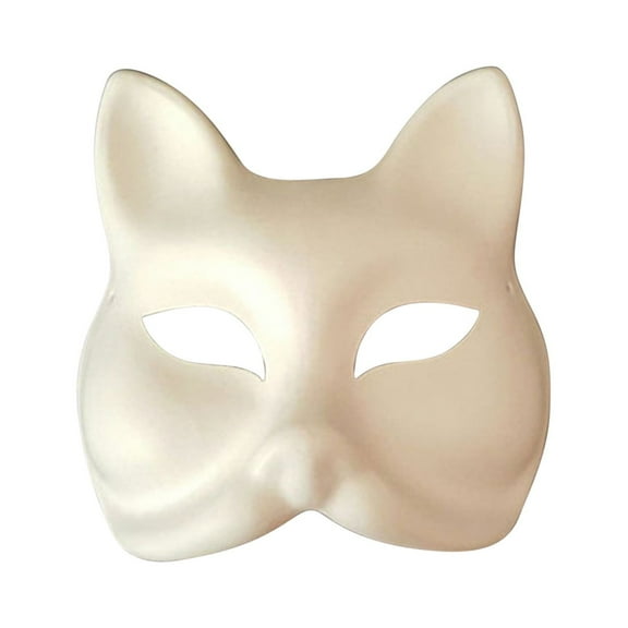 WNFJR Eco-Friendly Pulp Fox Mask, Handdrawn Fox Mask Craft Kit, Lightweight Fox Mask for Halloween, Interactive Family Mask Painting Set.