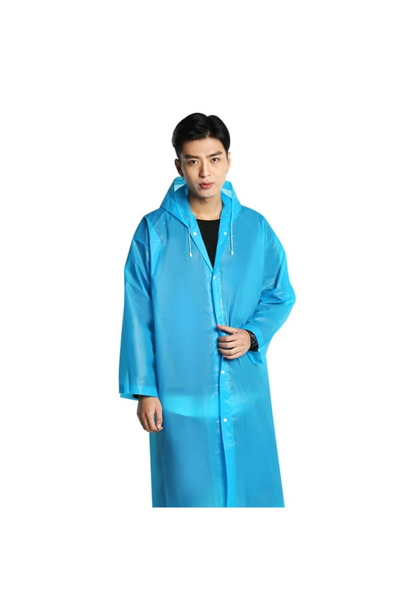Eco-Friendly Waterproof Raincoat - Transparent Breathable Hoodie - Adult Portable Rainwear - Reusable EVA Rain Suit