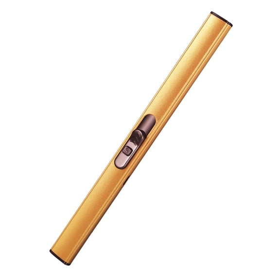 WNFJR Electronic Candle Lighter - Windproof Flameless, USB Rechargeable with Safe Button for Home Kitchen, Champagne Gold