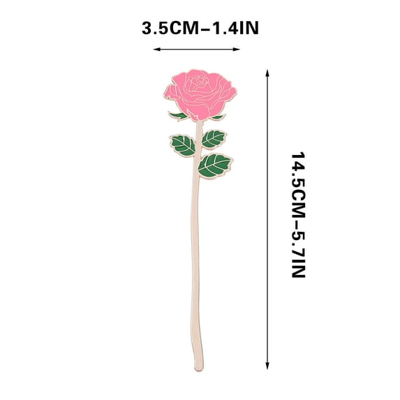 WNFJR Exquisite Metal Red Rose Bookmark for Women - A Perfect Gift for Book Lovers on Valentine's Day, Christmas, and Teacher Appreciation