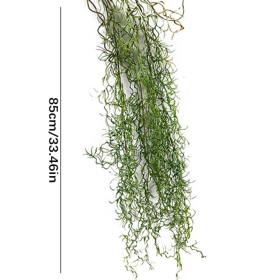 WNFJR Fake Spanish Moss for Potted Plants or Hanging, Artificial Moss Wall Decor with Wooden Ball, Faux Hanging Plant or Filler for Pots, Boho Handmade Moss Indoor Outdoor Use