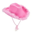 thumbnail image 1 of WNFJR Fancy Dress Hat, Princess Party Hat, Felt Cowboy Hat, Women's Furry Trim Hat, 1 of 4