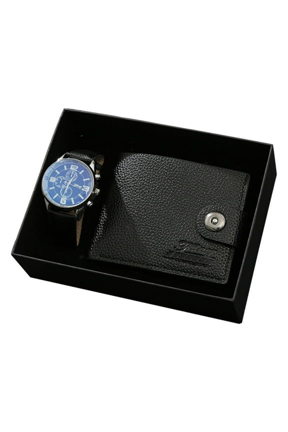 Father's Day Gift Set - High-End Men's Accessories - Business Gifts for Men - Premium Leather Wallet and Watch Set