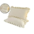 thumbnail image 1 of WNFJR Fluffy Pillow Cover Pleated Ruffle Pillowcase Ultra Soft Cozy Flannel Fleece Fabric Decorative Pillowcase Bed Pillow Case, 1 of 6