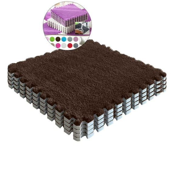 WNFJR Foam Carpet Tiles - 12 x 12 Inch, Carpet Squares Protective Floor Mats Crawling Exercise Area Rugs for Room, Home or Classroom Use