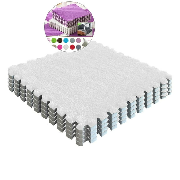 WNFJR Foam Carpet Tiles - 12 x 12 Inch, Carpet Squares Protective Floor Mats Crawling Exercise Area Rugs for Room, Home or Classroom Use