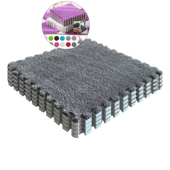 WNFJR Foam Carpet Tiles - 12 x 12 Inch, Carpet Squares Protective Floor Mats Crawling Exercise Area Rugs for Room, Home or Classroom Use