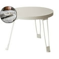 thumbnail image 1 of WNFJR Foldable Small Round Side Table for Bedroom, Living Room & Balcony – Portable Wood End Table with Double Layer Storage(White), 1 of 6