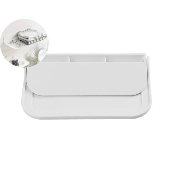 WNFJR Foldable Wall Storage Holder Plastic Floating Shelves Stick on Wall No Perforation Bathroom Kitchen Office Bedroom Bedside Rack