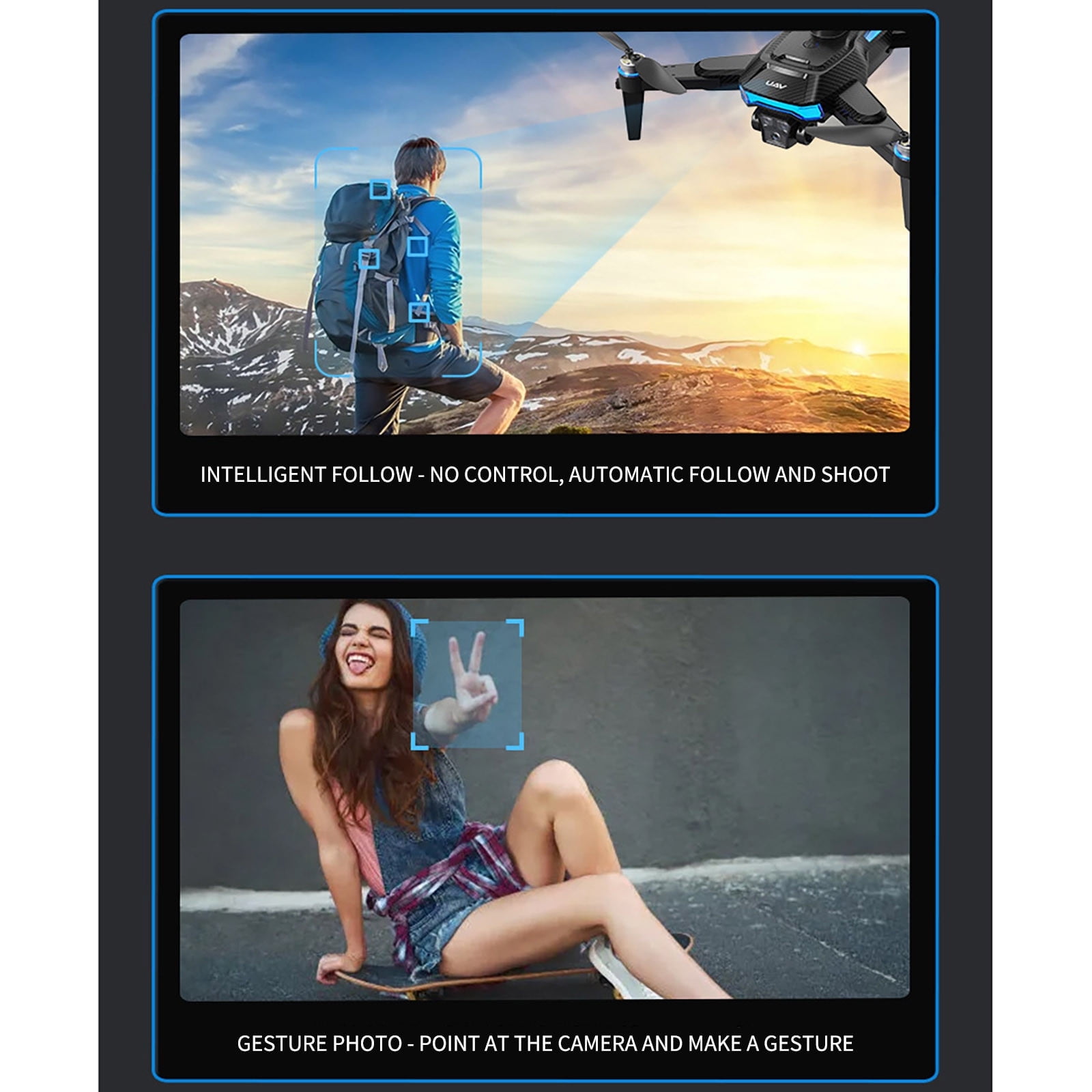 WNFJR GPS Drone with 4K Camera, Brushless Motor, Obstacle Avoidance ...