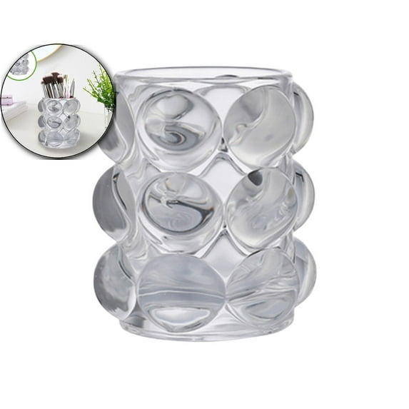 WNFJR Glass Makeup Brush Holder, Cosmetic Brush Storage Organizer Holder, Storage Pot Cup for Vanity, Office, Home Decor