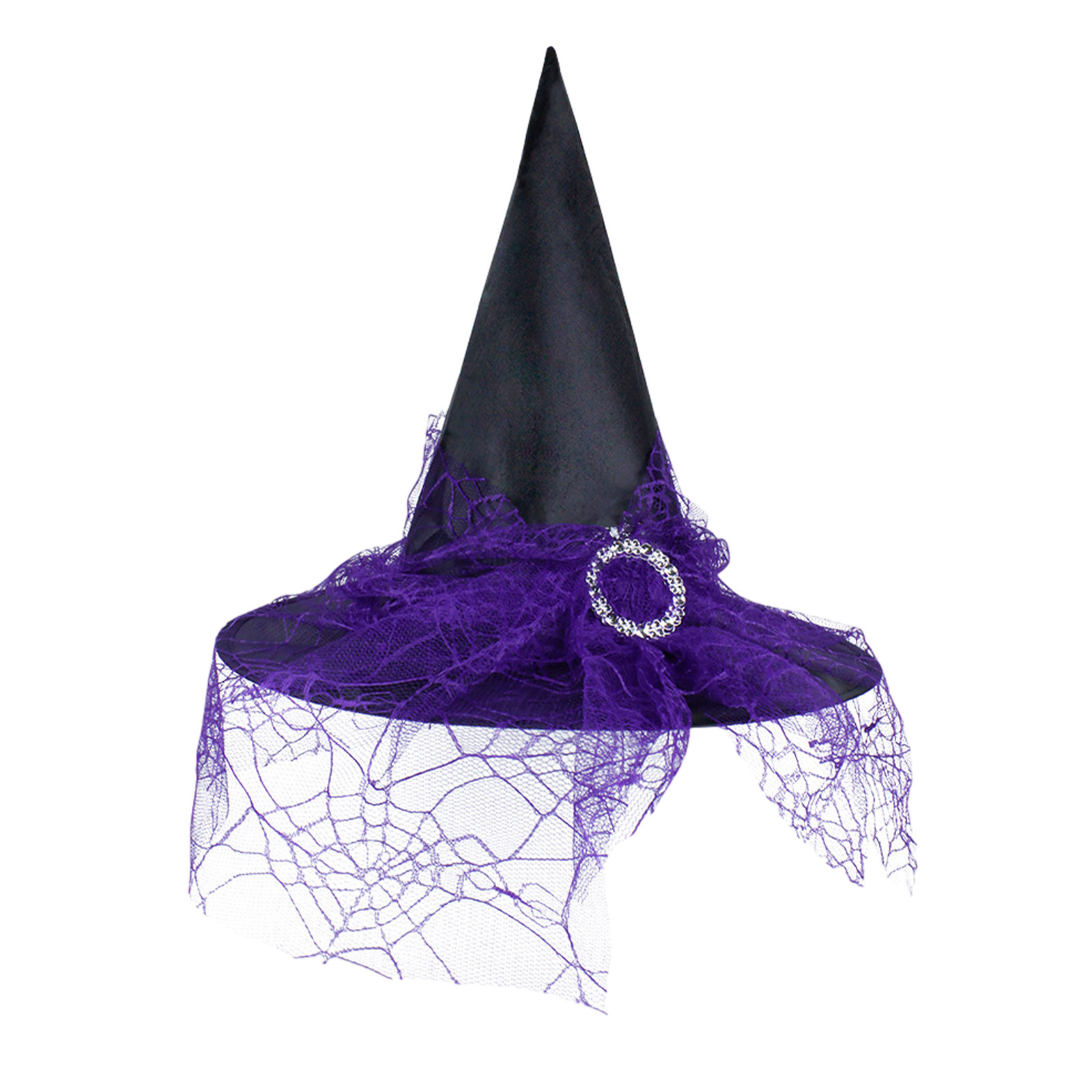 Adult Witch Hat For Halloween — Large Pointed Wizard Hat With Wide Brim, Adjustable Band | Cosplay, Costume Party Accessory For Women & Men