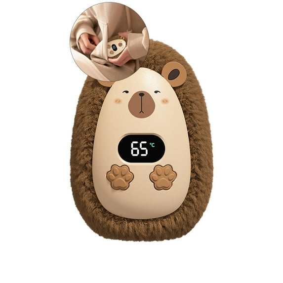 WNFJR Hand Warmers Rechargeable Display Mini Pockets Hand Warmer Digital Display Three Speed Heating Plush Hand Warmer