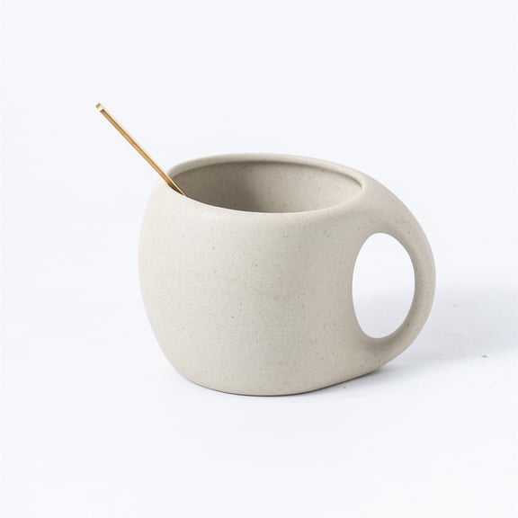 WNFJR Handmade Ceramic Coffee Mug, Practical Latte Cup for Daily Use, Perfect for Home or Office Coffee Breaks, Ideal Gift for Coffee Lovers White