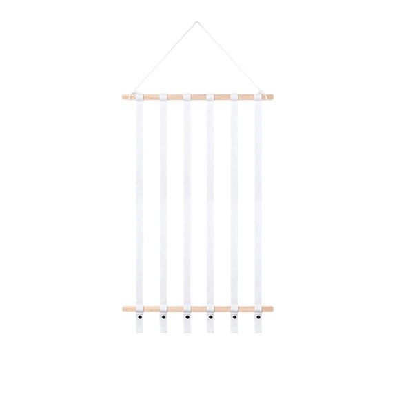 WNFJR Hanging Hair Bow Organizer, Wall Mount Accessory Storage Rack with Multiple Strips, Easy Install Decorative Display Holder For Room Bedroom Closet Organization, Women, White