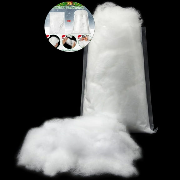 WNFJR Happy New Year Fake Snow Decoration Artificial Fluffy Snow Fiber Fake Winter Snow Stuffing Snow Covering for New Year Decoration