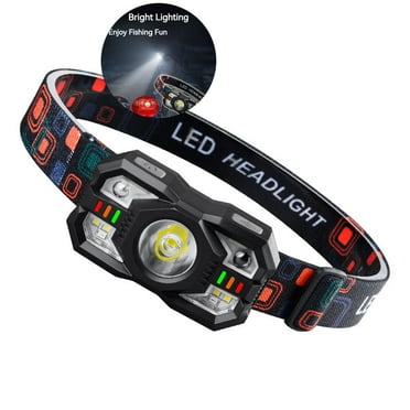 WNFJR Headlamp Flashlight, Ultra-Light Bright LED Rechargeable Headlight, Waterproof Motion Sensor Head Lamp for Outdoor Camping Running Hiking Fishing