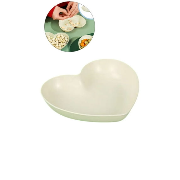 WNFJR Heart Plates Plastic Heart Bowl Heart Shaped Plates Dessert Bowls Appetizer Plates Salad Bowls for Party Supplies(Beige)