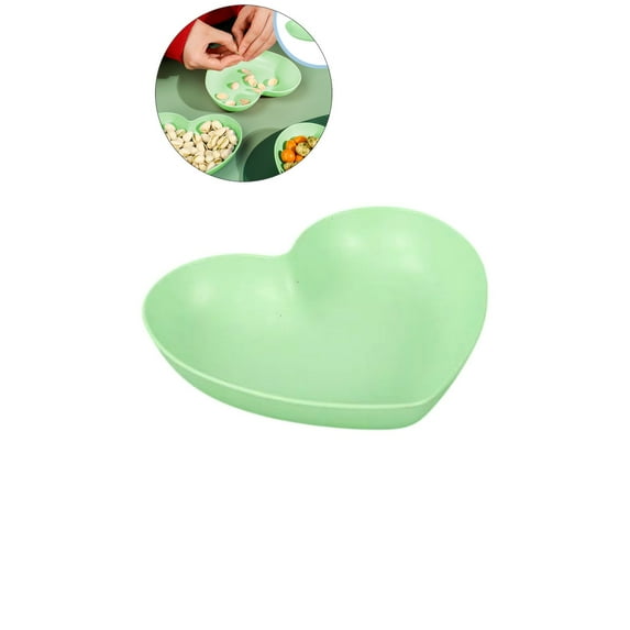 WNFJR Heart Plates Plastic Heart Bowl Heart Shaped Plates Dessert Bowls Appetizer Plates Salad Bowls for Party Supplies(Green)