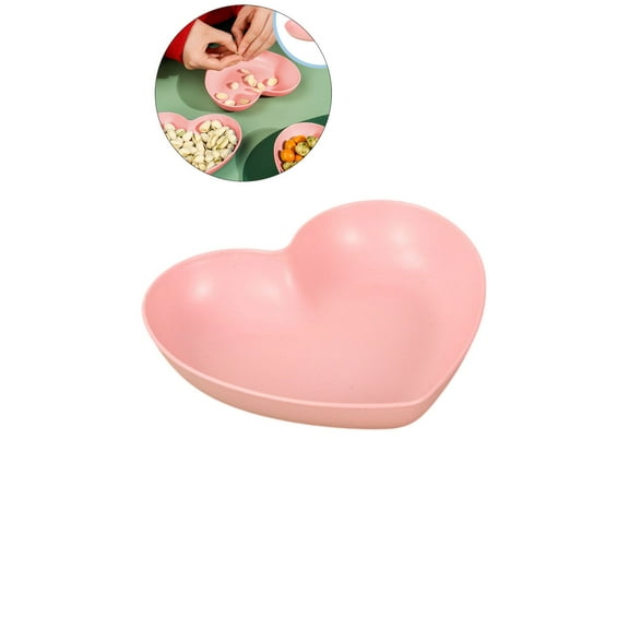 WNFJR Heart Plates Plastic Heart Bowl Heart Shaped Plates Dessert Bowls Appetizer Plates Salad Bowls for Party Supplies(Pink)