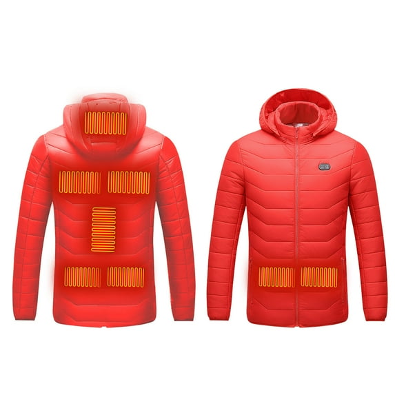 WNFJR Heated Jackets for Women Heated Jackets for Men Unisex Winter Warm USB Charging Heating Coats Long Sleeve Zip Hoodies