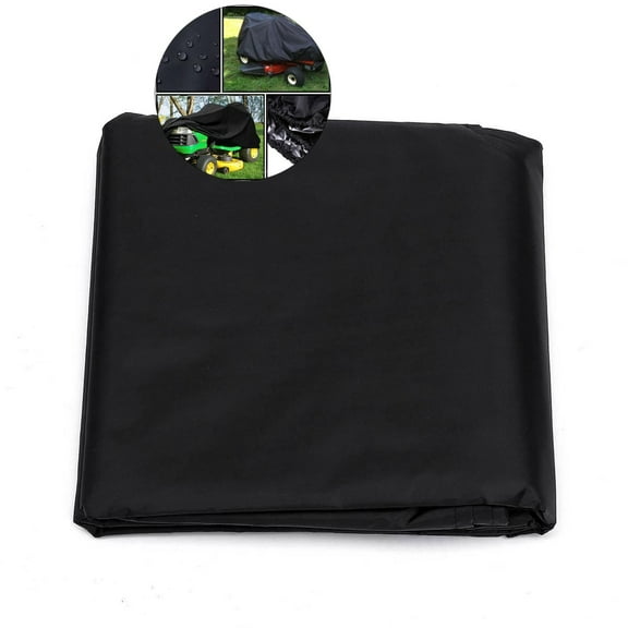 WNFJR Heavy Duty Lawn Mower Cover - Water & Weatherproof with Rubber Coating, Double-Stitched, Ventilated, Elastic Hem, for Ride-On Mowers & Tractors