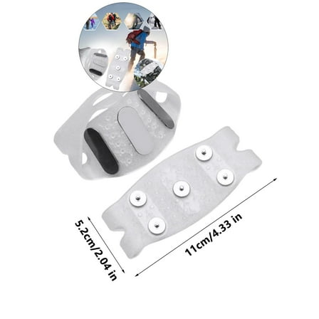 WNFJR Ice & Snow Grips Cleat Over Shoe/Boot Traction Cleat Slip-on Stretch Footwear, NO Studs Fall Out Design(White)