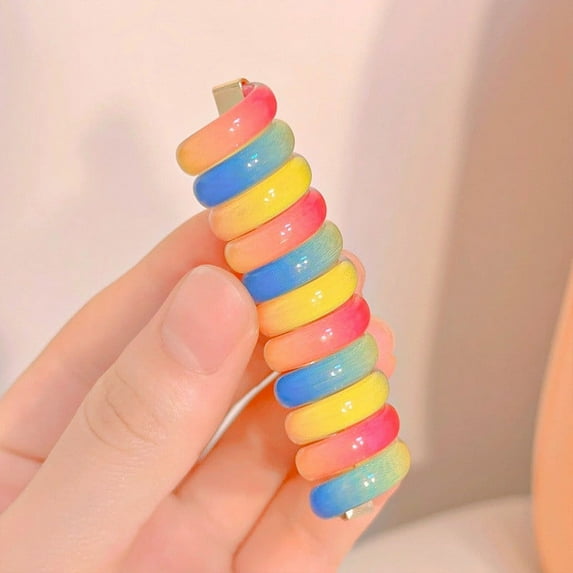 WNFJR Innovative Cute Hair Ring - Soft, Stretchable Polyester Fiber, Non-Damage for Girls' Hair, Perfect for a Quick Elegant Updo