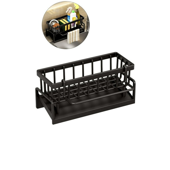 WNFJR Kitchen Sink Caddy Organizer,Sponge Holder for Kitchen Sink,Self Drain Dish Soap Sponge Caddy for Counter, Kitchen Organization and Storage