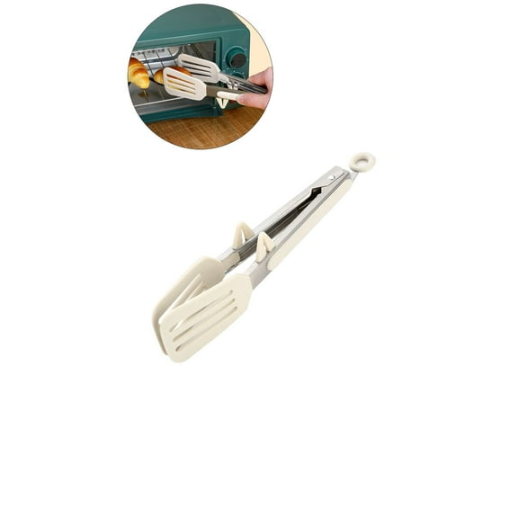 WNFJR Kitchen Tongs, Tongs for Cooking with Silicone Tips, Food Grade Small Silicone Tongs, Mini Serving Tongs for Nonstick Pans, BBQ, Salad