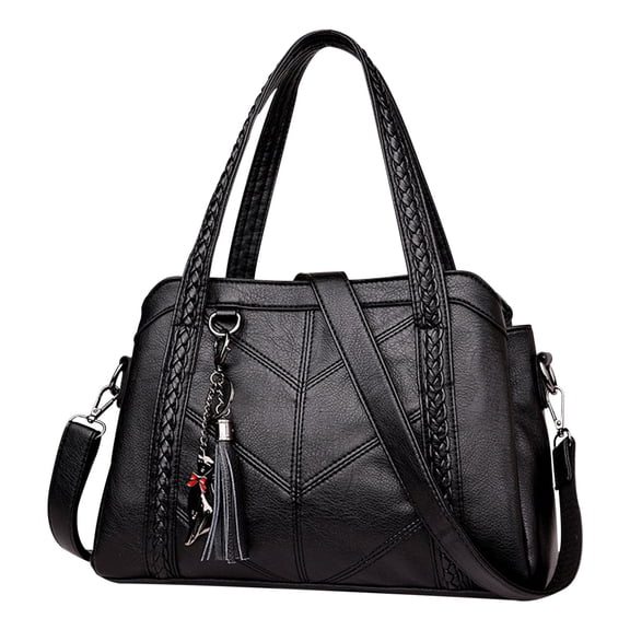 WNFJR Large Capacity Soft Leather Tote Bag - 3 Compartments, Adjustable Strap - Elegant & Versatile for Work, Travel & More - Personalized Gift Option
