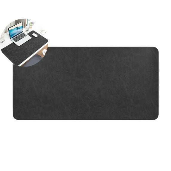 WNFJR Leather Desk Mat - Non-Slip Waterproof Surface for Home Office, Computer Desk Protector, Keyboard Mouse Pad with Damage Blocking
