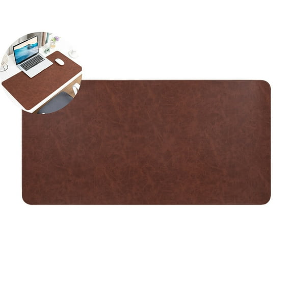 WNFJR Leather Desk Mat - Non-Slip Waterproof Surface for Home Office, Computer Desk Protector, Keyboard Mouse Pad with Damage Blocking