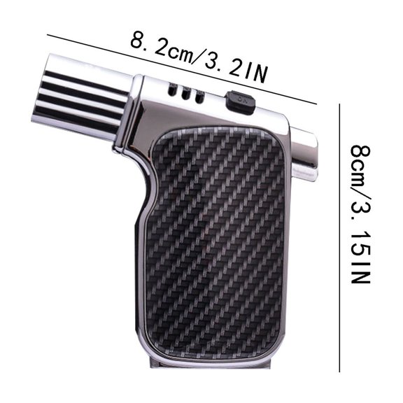 WNFJR Locking Windproof End Lighter, Quad Torch Outdoor Igniter, Carbon Fiber Multi-Flame Lighter, Portable Handheld Butane Lighter.