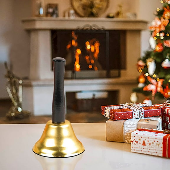 WNFJR Loud Hand Bell, Silver Steel Hand Bells for Adults, Dinner Bells for Inside Classroom Bell, for Food Line, Alarm, Jingles, Ringing