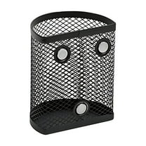 WNFJR Magnetic Pen Holder, Stainless Steel Mesh Pen Basket with 3 Strong Magnets for Whiteboard, Blackboard, Kitchen or Office, Secure Storage for Writing Utensils, 3.9 x 3.1 x 2.2 Inches