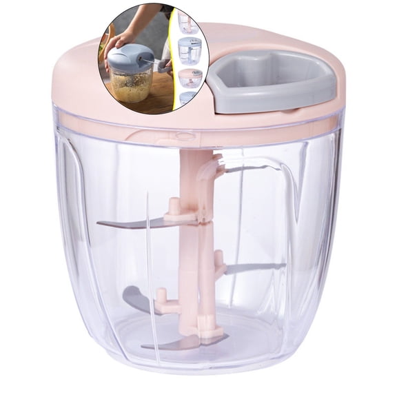 WNFJR Manual Food Chopper & Processor with Hand String Pull, Chopper Vegetable Cutter, Onion, Garlic, Pepper, Nuts, Tomatoes Cutter, Salad Veggie Chopper, Vegetable Chopper Shredder